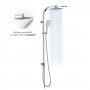 Colonna Doccia in Acciaio Inox Cromato con Soffione doccia Quadrato e Doccetta modello Sky