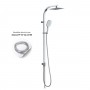 Colonna Doccia in Acciaio Inox Cromato con Soffione doccia Quadrato e Doccetta modello Sky