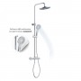 Colonna Doccia Slot Termostatica Cromata 2 Funzioni Soffione Doccetta Tondo