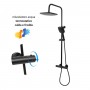 Colonna Doccia Attrezzata Nera Slot Black Termostatica con 2 Funzioni e Doccetta Quadra