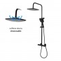 Colonna Doccia Attrezzata Nera Slot Black Termostatica con 2 Funzioni e Doccetta Quadra