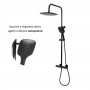 Colonna Doccia Attrezzata Nera Slot Black Termostatica con 2 Funzioni e Doccetta Quadra