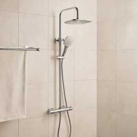 Colonna Doccia Attrezzata in Ottone Cromato Tonda Slot Mix con Soffione e Doccetta 2 Funzioni