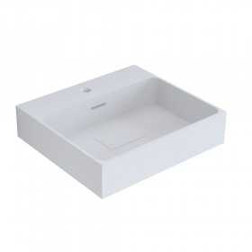 Lavabo Elizabeth in resina semi-incasso bianco opaco