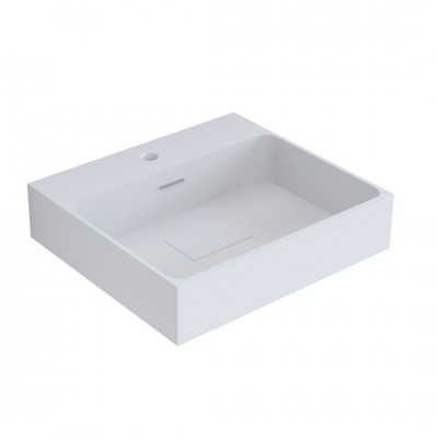 Lavabo Elizabeth in resina semi-incasso bianco opaco
