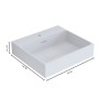 Lavabo Elizabeth in resina semi-incasso bianco opaco