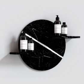 Loop Porta Mensole a Parete Art Stone Black/White Venato 48x12x36