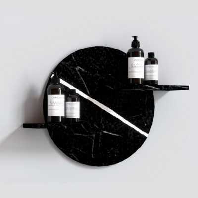 Loop Porta Mensole a Parete Art Stone Black/White Venato 48x12x36