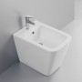 Bidet Ceramica a Pavimento Filo Parete Colore Bianco Lucido modello Cubik