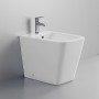 Bidet Ceramica a Pavimento Filo Parete Colore Bianco Lucido modello Cubik