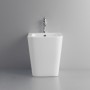 Bidet Ceramica a Pavimento Filo Parete Colore Bianco Lucido modello Cubik