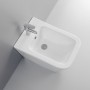 Bidet Ceramica a Pavimento Filo Parete Colore Bianco Lucido modello Cubik