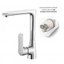 Miscelatore monocomando per lavello cucina con canna orientabile serie Age