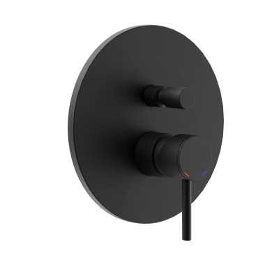 Miscelatore monocomando ad incasso doccia con deviatore 2 vie nero opaco con sistema install box serie Jazz
