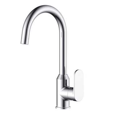 Miscelatore monocomando lavello cucina con canna orientabile Sofia installazione rapida ottone cromato