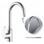 Miscelatore monocomando lavello cucina con canna orientabile Sofia installazione rapida ottone cromato