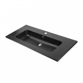 Lavabo Butterfly ad Incasso in Resina cm 91x46x16,5 Nero Opaco