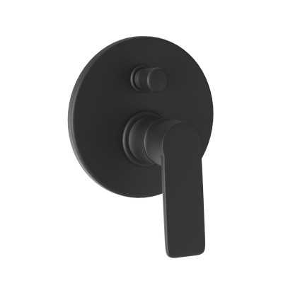 Miscelatore monocomando ad incasso doccia con deviatore 2 vie nero opaco con sistema install box serie Atlantic