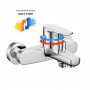 Miscelatore monocomando da esterno vasca con set doccia serie Green cromo lucido