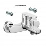Miscelatore monocomando da esterno vasca con set doccia serie Green cromo lucido