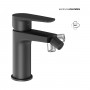 Miscelatore monocomando per bidet in ottone nero opaco serie Green con cartuccia da mm 35 piletta da 1.1/4