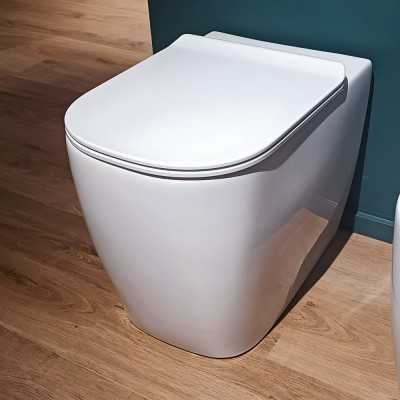 Time Vaso Ceramica a Pavimento Filo Parete Colore Bianco Lucido