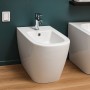 Bidet Time Ceramica a Pavimento Filo Parete Colore Bianco Lucido