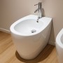Apple Bidet Ceramica a Pavimento Filo Parete Colore Bianco Lucido