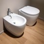 Apple Bidet Ceramica a Pavimento Filo Parete Colore Bianco Lucido