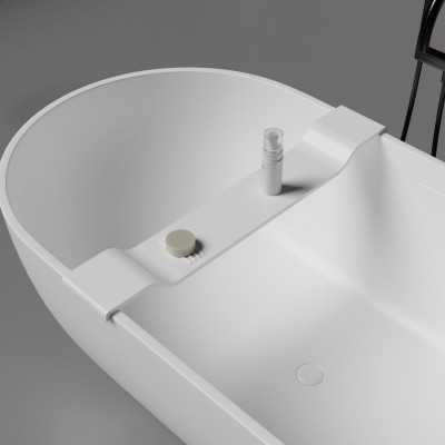 Piano Mensola Sopra Vasca XXL Art Stone Bianco Opaco