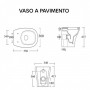 Vaso a Pavimento Ceramica Bianco Lucido Completo Di Fissaggi modello Jump 