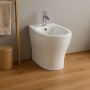 Bidet a Pavimento Ceramica Bianco Lucido Completo Di Fissaggi Modello Jump