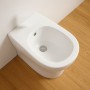 Bidet a Pavimento Ceramica Bianco Lucido Completo Di Fissaggi Modello Jump