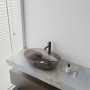 Lavabo da Appoggio Bowl in Resina Trasparente Quarzo Fume Lullaby 
