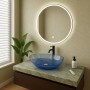  Lavabo da Appoggio Bowl in Resina Trasparente Agata Blu Lullaby