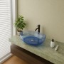  Lavabo da Appoggio Bowl in Resina Trasparente Agata Blu Lullaby