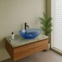  Lavabo da Appoggio Bowl in Resina Trasparente Agata Blu Lullaby