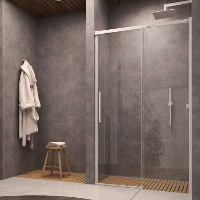 Porta Doccia Scorrevole Birkey Bianco Opaco BMA110WHM Cristallo 8 mm Ix Box Shower