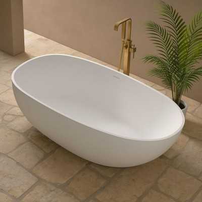 Vasca Free Standing Hakuraa in Art Stone Colore Bianco Opaco Lullaby 