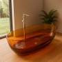 Vasca Free Standing Womb in Resina Trasparente ClearLens Ambra Lullaby 