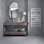 Termoarredo scaldasalviette tubolare tondo in acciaio verniciato e cromato