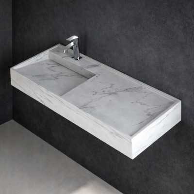 Lavabo Consolle Rangiroa in Art Stone Colore White Venato 100 cm Lullaby