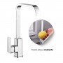 Miscelatore monocomando lavello per cucina canna orientabile serie Cross