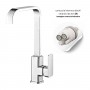 Miscelatore monocomando lavello per cucina canna orientabile serie Cross