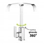 Miscelatore monocomando lavello per cucina canna orientabile serie Cross