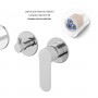 Set miscelatore monocomando vasca incasso a parete con doccetta serie Pop cromo lucido