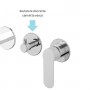 Set miscelatore monocomando vasca incasso a parete con doccetta serie Pop cromo lucido