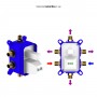 Miscelatore monocomando ad incasso doccia a parete 4 vie con deviatore a vitone sistema install box serie Cross