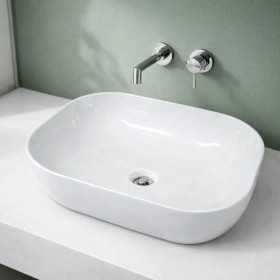 Caleb Lavabo Ceramica Appoggio Bianco 50,5x40,5x14 cm