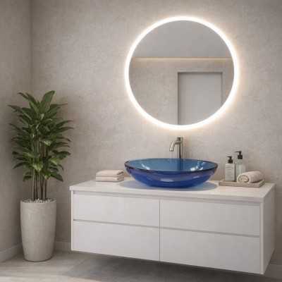 Lavabo da Appoggio Womb Handwash in Resina Trasparente Agata Blu Lullaby 